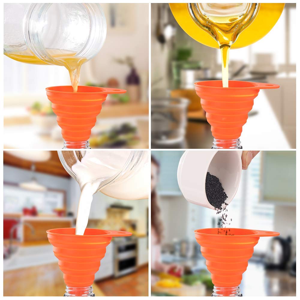 Silicone Collapsible Funnel Foldable (Random Color) - MyCraftsGfit