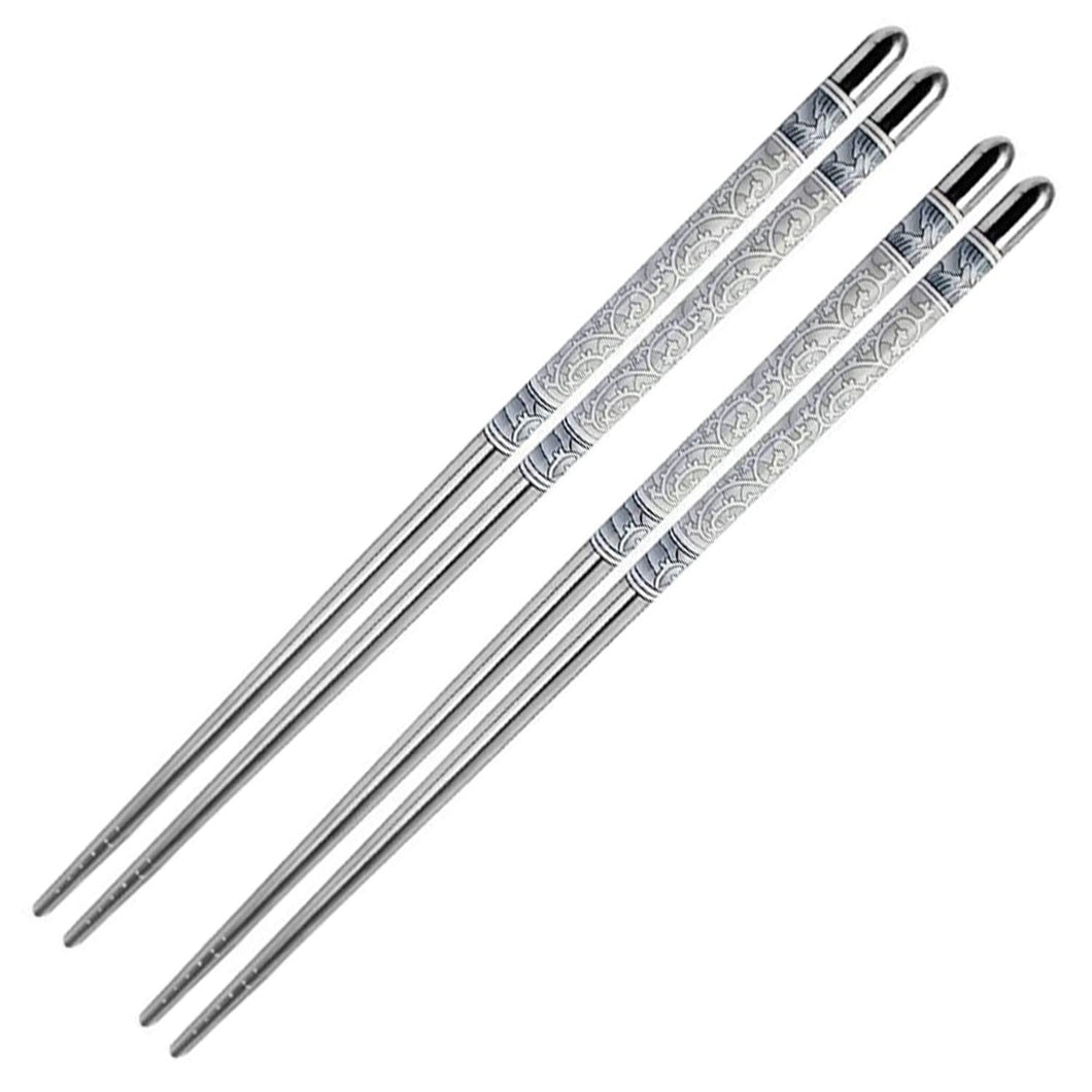 Stainless Steel Chopsticks 5 Pairs Pack- Random Design