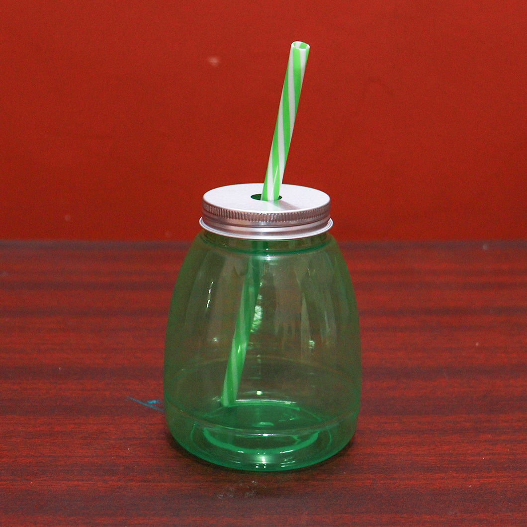 Mini Plastic Container with Plastic Straw - Random Colors