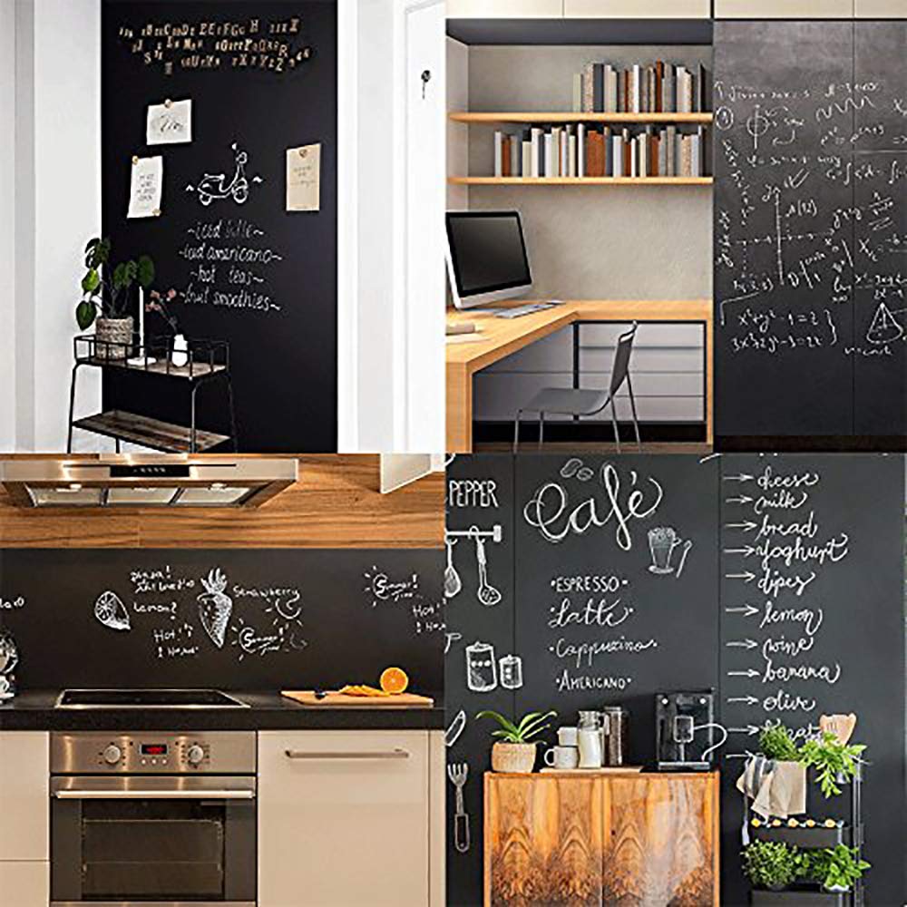 Black Board (60x200cm) Wall Sticker Removable Decal Chalkboard with 5 Chalks