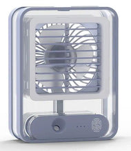 Load image into Gallery viewer, Mini Portable air cooler/Desk Fan with Mist Spray with LED Night Light
