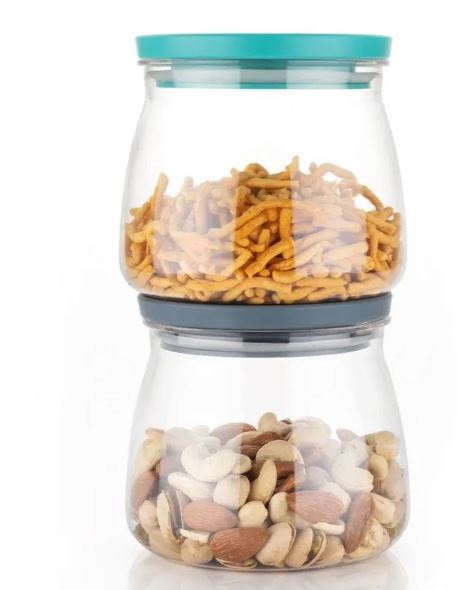 ANJANI Airtight Transparent Matuki Shape Jar Container for Kitchen Storage