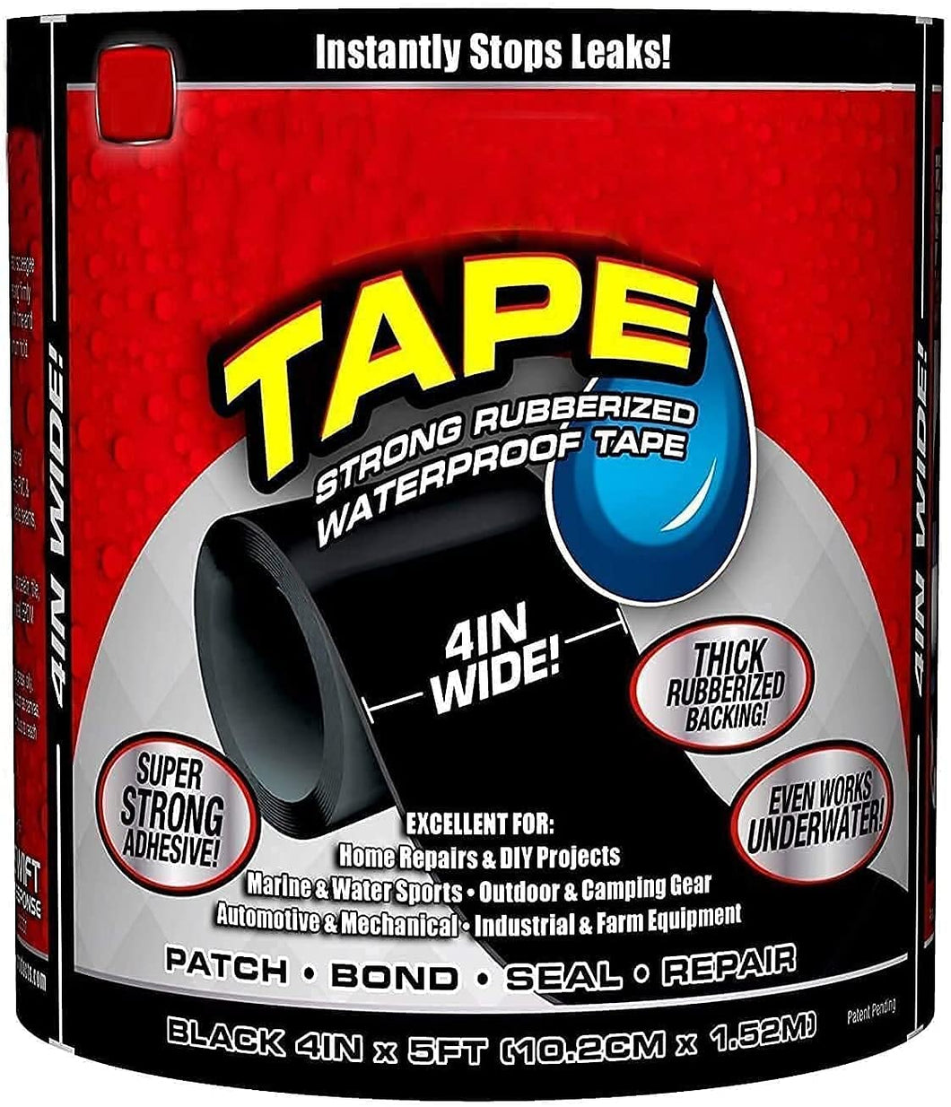 Waterproof Flex Tape,Seal Repair Tape, Super Strong Adhesive Sealant Tape to Stop Leakage of Kitchen Sink/toilet Tub, leak stop, stop leak tape, Black...