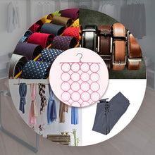 Load image into Gallery viewer, 28 Ring Round Folding Rope Dupatta Hanger Holder Organiser for Wardrobe
