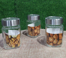 Load image into Gallery viewer, Glass jars for kitchen storage With Air tight Lid, Cube Jar 500ml Set of 3
