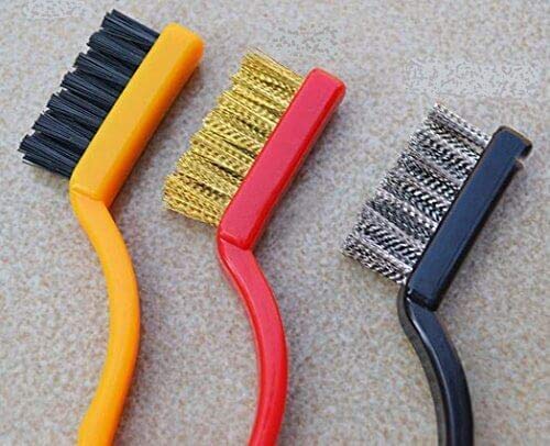 3pcs/set Gas Stove Cleaning Brush 3style Brush Head Nylon Iron Wire Copper  Wire Powerful Decontamination Brush Kitchen Tools