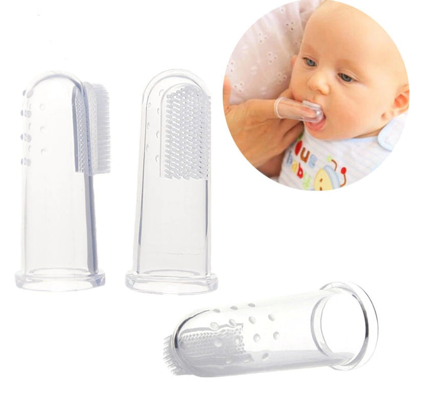 Soft Finger Toothbrush For Infant/Silicone Baby Finger Toothbrush, Great for Massaging and Cleaning Gums (Clear)