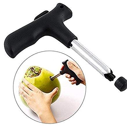 Coconut Opener Stainless Steel Drill Cutter with Cleaner Stick Coconut Tool Easy to use