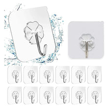 Load image into Gallery viewer, Transparent Strong Self Adhesive Door Wall Hangers Hooks Suction Waterproof Flower Plastic Strong Rack Sticky Sucker Heavy Load Rack Cup Sucker for Kitchen and Bathroom (10)
