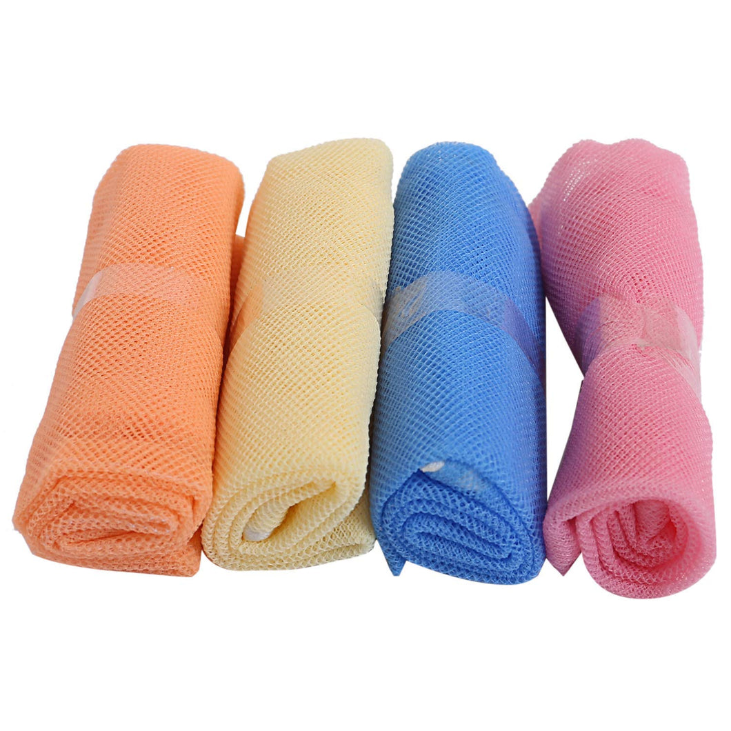 Set of 4 Reusable Fridge Mesh Fabric Storage Bag for Vegetables and Fruits with Multi Color