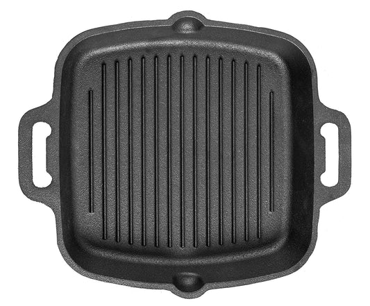 Premium Quality Cast Iron Double Handle Grill Pan Pre Seasoned