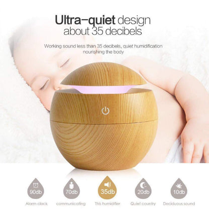 Wooden Cool Mist Humidifiers Essential Oil Diffuser Aroma Air Humidifier with Colorful Change for Car, Office, Babies, humidifiers for home, air humidifier for room (multi coloured)