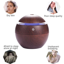 Load image into Gallery viewer, Wooden Cool Mist Humidifiers Essential Oil Diffuser Aroma Air Humidifier with Colorful Change for Car, Office, Babies, humidifiers for home, air humidifier for room (multi coloured)
