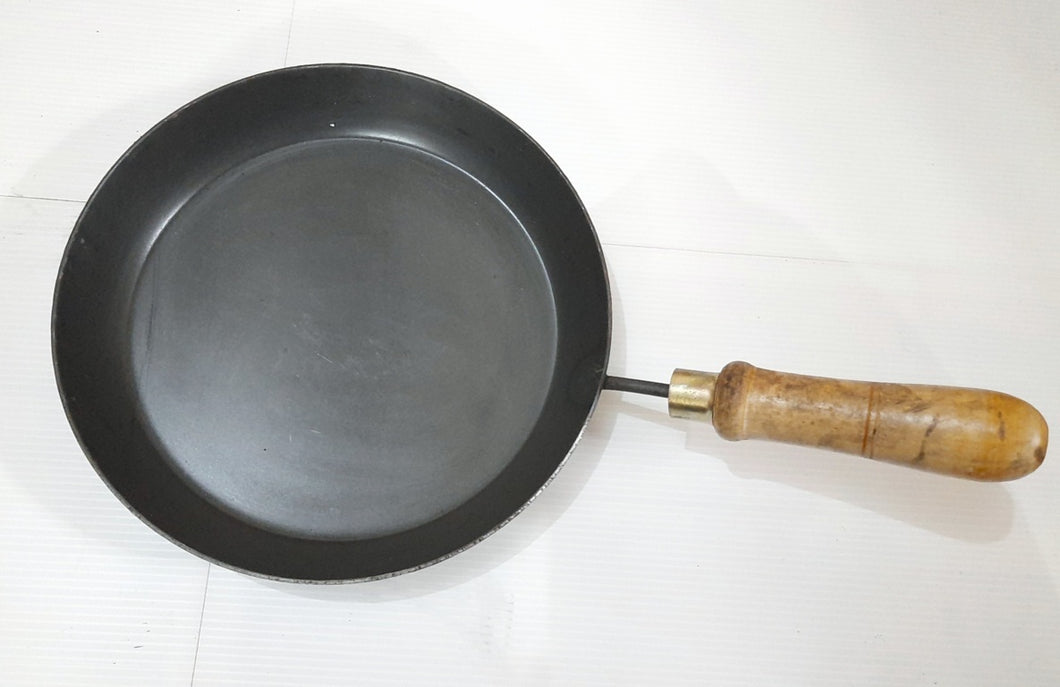 Wood Handle Iron Flat Kadai/Tai/Fry Pan/Tai for Making Jalebis/Dal Tadka/Tavi for Kitchen(10 INCH)