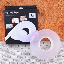 Load image into Gallery viewer, Ivy Grip Tape 5 mtr - 3 cm/3 Meter Double Sided Adhesive Silicon Tape, double sided tape for wall, Transparent Heavy Duty Heat Resistant Nano Tape
