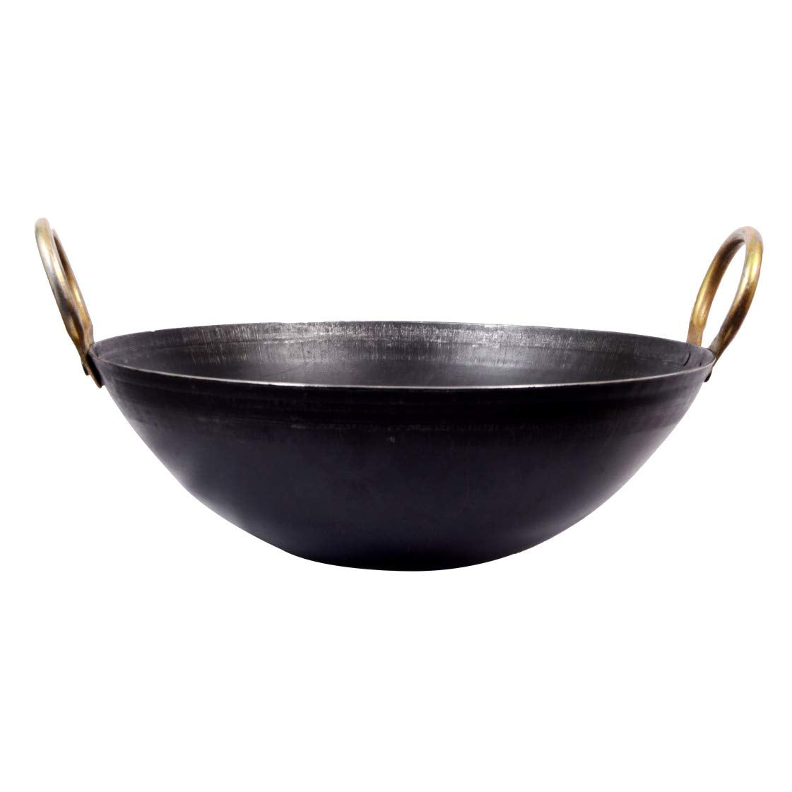 9 to 10 inch Indian Pure Iron Loha Kadhai Deep Frying Pan Kadhai For  Frying, Cooking by Marshal