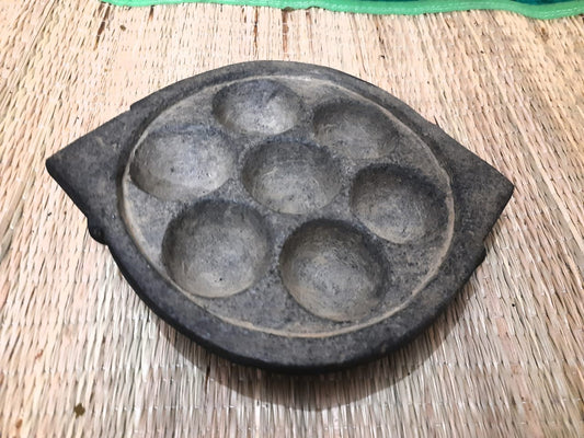 Soap Stone Panniyaram Pan/ Puddu Maker/Panniyara Kal- Preseasoned