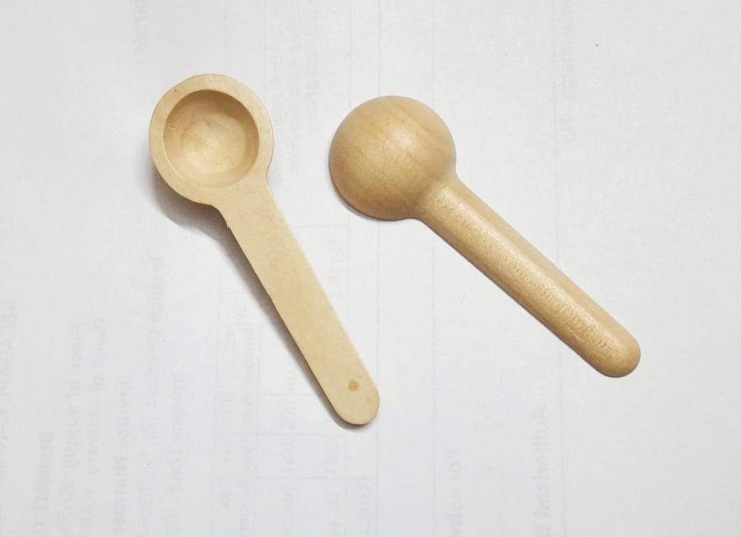Wooden Masala Spoon - Sugar Salt Spoons Small Spoon. Pack of 2