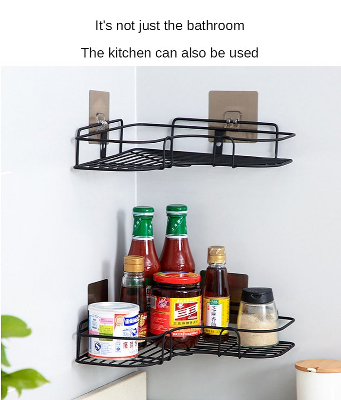1pc Random Color Adhesive Wall-mounted Shelf Organizer, Bathroom/kitchen  Wall Storage Rack, No Drilling