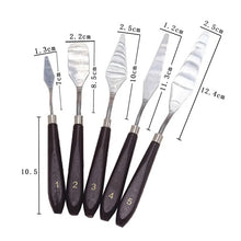 Load image into Gallery viewer, 5 Pcs Oil Painting Knives/5 Pcs Stainless Steel Artists Palette Knife Knives Set Thin and Flexible for Oil Painting, Acrylic Mixing etc.
