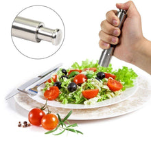 Load image into Gallery viewer, Stainless Steel Black Pepper Grinder Spice Thumb Press Salt Mill, Hand Grinder Machine,Manual Operation, Silver
