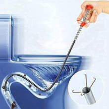 Load image into Gallery viewer, SS Drain Clog Remover 90 cm /Hair Catchingl Sink Overflow Drain Cleaning Drain Clog Water Pipe Sink Cleaner Snake Unblocked Kitchen Bath Rod Hair Remover (Random Color)
