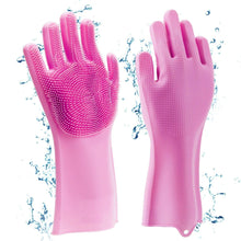 Load image into Gallery viewer, Silicone Non-Slip, Dish Washing and Pet Grooming, Magic Latex Scrubbing Gloves for Household Cleaning Great for Protecting Hands (Standard Size,) (Multicolor, 1 Pair {2 Pisces})
