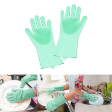 Load image into Gallery viewer, Silicone Non-Slip, Dish Washing and Pet Grooming, Magic Latex Scrubbing Gloves for Household Cleaning Great for Protecting Hands (Standard Size,) (Multicolor, 1 Pair {2 Pisces})
