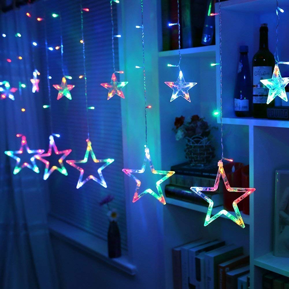 5 Big 5 Small Led String Star Light (Multicolor)/LED Curtain String Lights with Stars and  LED and 8 Modes Lights (Multicolor)
