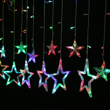 Load image into Gallery viewer, 5 Big 5 Small Led String Star Light (Multicolor)/LED Curtain String Lights with Stars and  LED and 8 Modes Lights (Multicolor)
