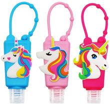 Load image into Gallery viewer, Hand Sanitizer Holder Kids Keychain - Empty Travel Size Backpack Hand Bag Small Sanitizer Bottles For Kids - Portable Refillable Bottles Case Unicorn
