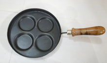 Load image into Gallery viewer, Pure Iron Made - 4 Cavity - Appam/ Mini Uthappam/ Pan Cake /Multi Snack Maker with Wooden Handle
