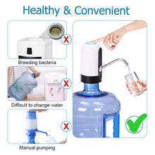Load image into Gallery viewer, Automatic Wireless Portable Mini Rechargeable Water Bottle Can Dispenser Pump Upto 20 Litre Bottle with USB Charging Cable (Black/White)
