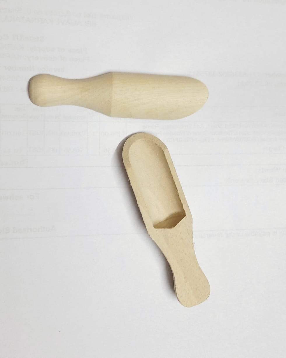 Wooden Masala Spoon - Sugar Salt Spoons /Small Spoon. Pack of 2